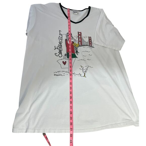 Emerson Street 100% Cotton Pajama Sleep Shirt "San Francisco" OS Cozy Lounge - Picture 10 of 13